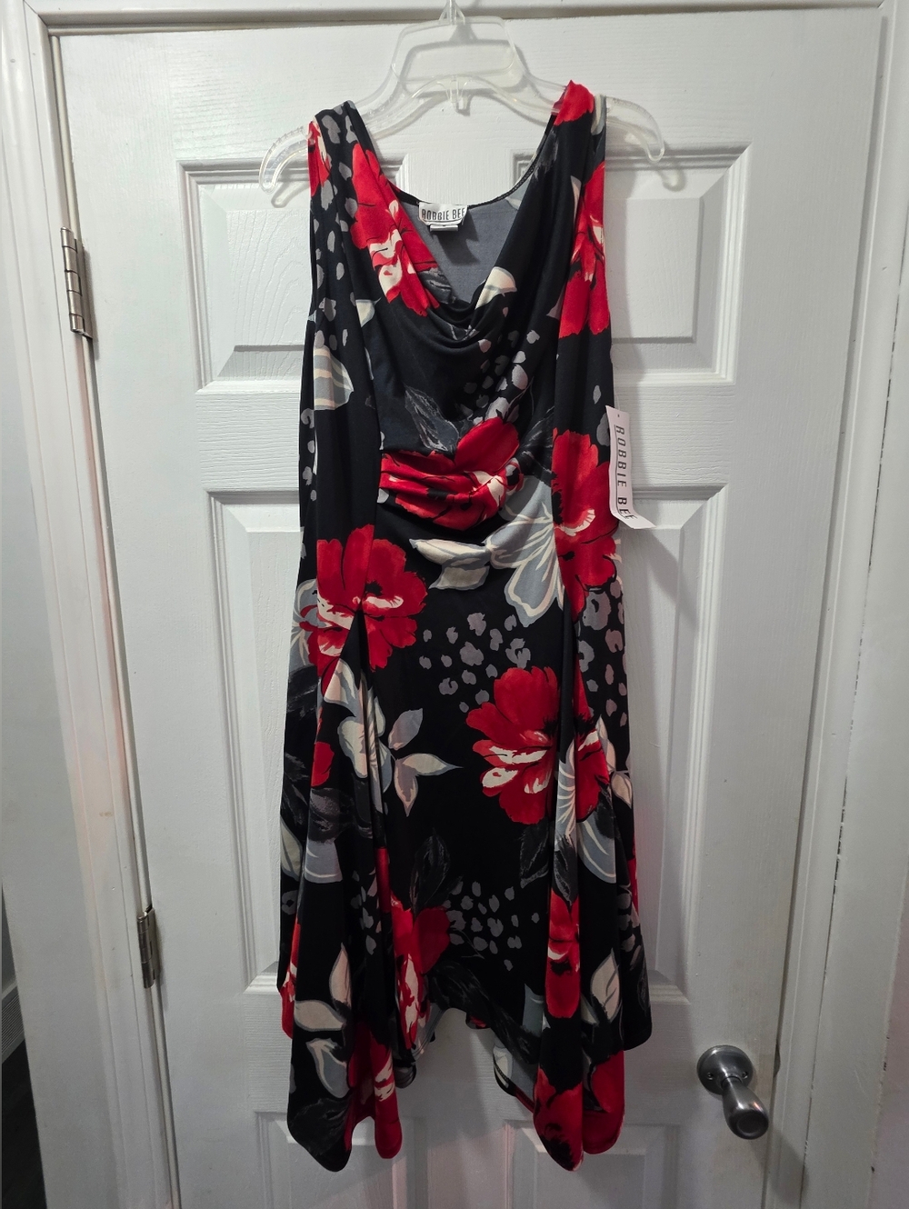 Black & Red Floral Sleeveless Dress